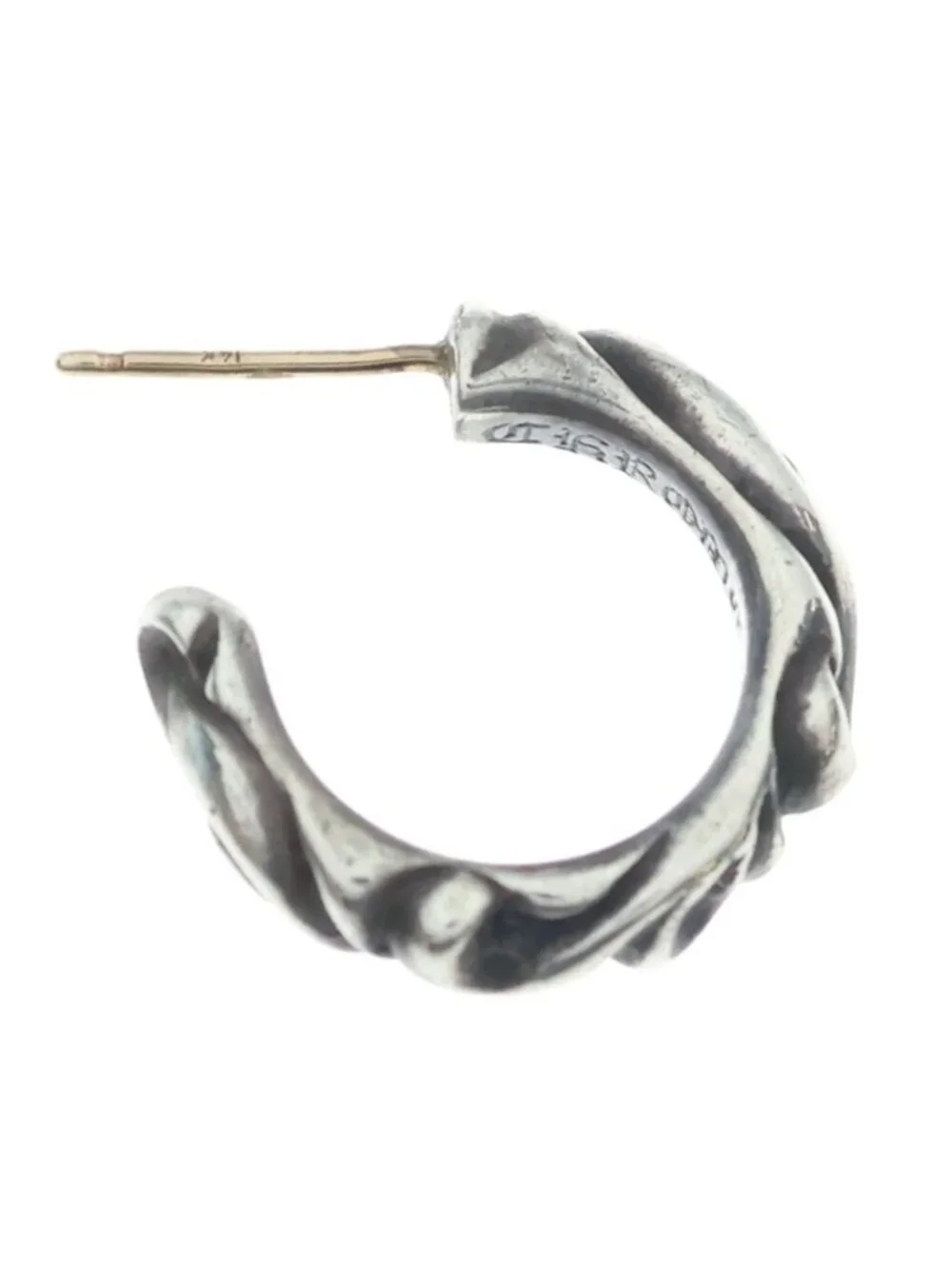 Chrome Hearts Hoop Scrool Scroll Earrings Silver